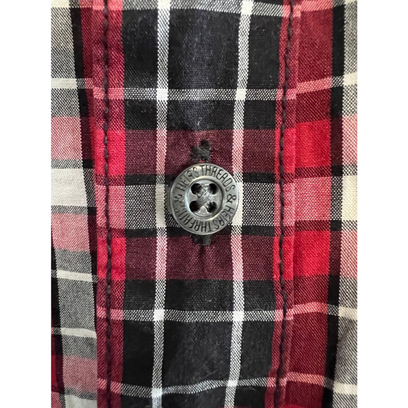"Threads and Hairs Men's Size M Long Sleeve Plaid Shirt". - Picture 4 of 7